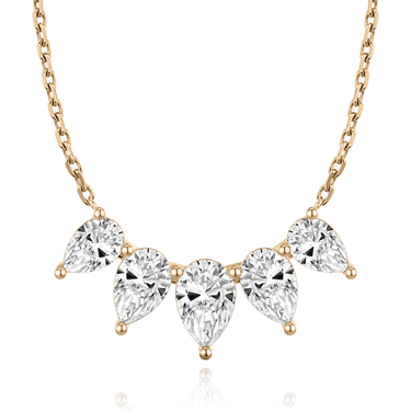 Just Brilliant Arc Diamond Necklace in 18K Rose Gold, front view