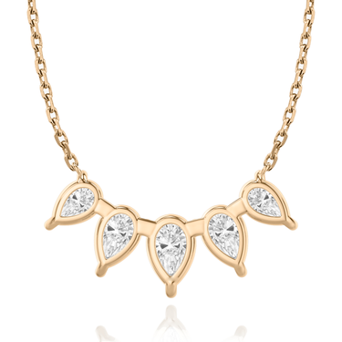 Just Brilliant Arc Diamond Necklace in 18K Rose Gold, back view