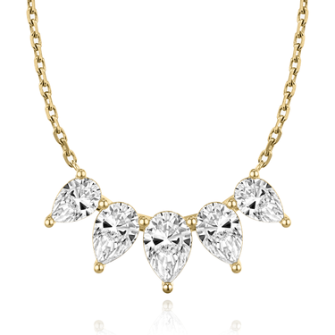 Just Brilliant Arc Diamond Necklace in 18K Yellow Gold, front view