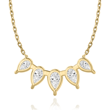 Just Brilliant Arc Diamond Necklace in 18K Yellow Gold, back view