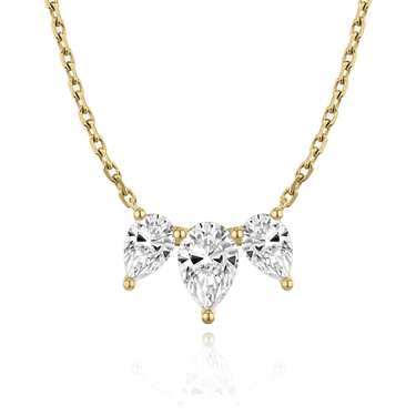 Just Brilliant Arc Diamond Necklace in 18K Yellow Gold, front view