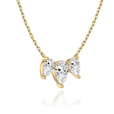 Just Brilliant Arc Diamond Necklace in 18K Yellow Gold, angle view