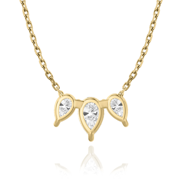 Just Brilliant Arc Diamond Necklace in 18K Yellow Gold, back view