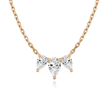 Just Brilliant Arc Diamond Necklace in 18K Rose Gold, front view