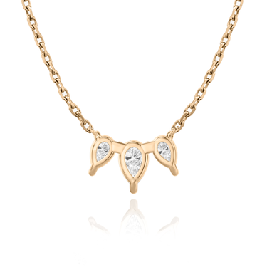 Just Brilliant Arc Diamond Necklace in 18K Rose Gold, back view