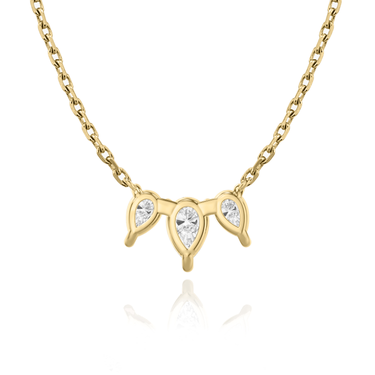 Just Brilliant Arc Diamond Necklace in 18K Yellow Gold, back view
