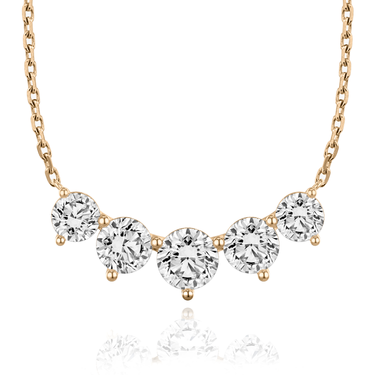 Just Brilliant Arc Diamond Necklace in 18K Rose Gold, front view