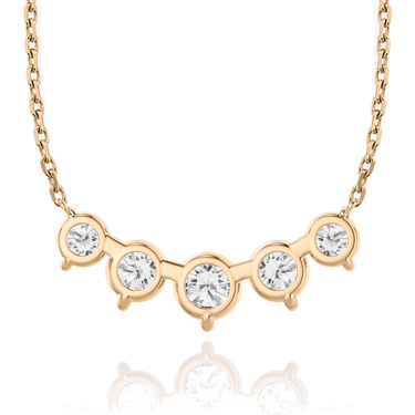 Just Brilliant Arc Diamond Necklace in 18K Rose Gold, back view