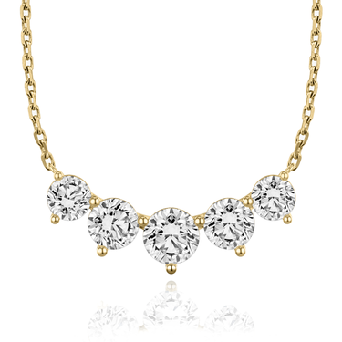 Just Brilliant Arc Diamond Necklace in 18K Yellow Gold, front view