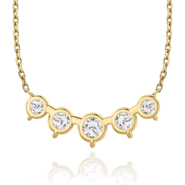 Just Brilliant Arc Diamond Necklace in 18K Yellow Gold, back view