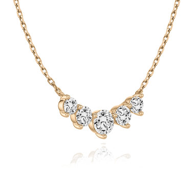 Just Brilliant Arc Diamond Necklace in 18K Rose Gold, angle view