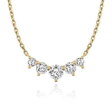 Just Brilliant Arc Diamond Necklace in 18K Yellow Gold, front view