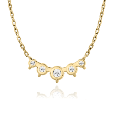 Just Brilliant Arc Diamond Necklace in 18K Yellow Gold, back view