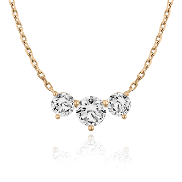 Just Brilliant Arc Diamond Necklace in 18K Rose Gold, front view