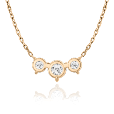 Just Brilliant Arc Diamond Necklace in 18K Rose Gold, back view