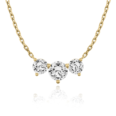 Just Brilliant Arc Diamond Necklace in 18K Yellow Gold, front view