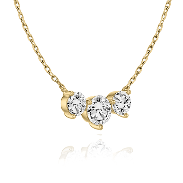 Just Brilliant Arc Diamond Necklace in 18K Yellow Gold, angle view