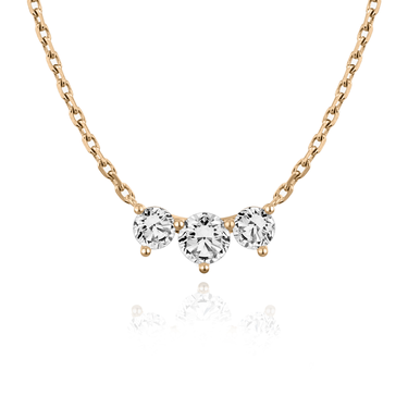 Just Brilliant Arc Diamond Necklace in 18K Rose Gold, front view