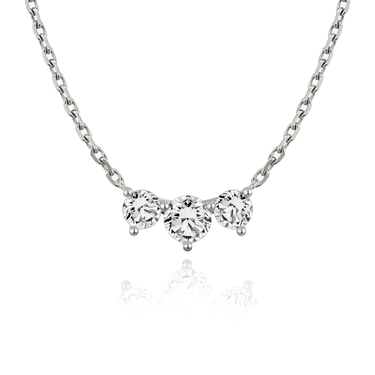 Just Brilliant Arc Diamond Necklace in 18K White Gold, front view