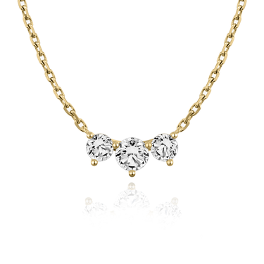 Just Brilliant Arc Diamond Necklace in 18K Yellow Gold, front view