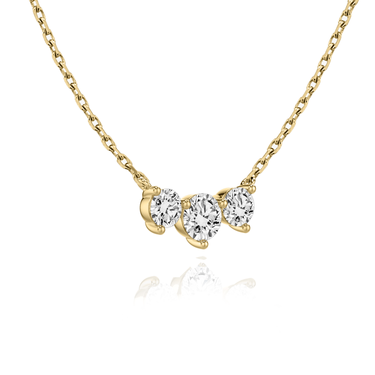 Just Brilliant Arc Diamond Necklace in 18K Yellow Gold, angle view