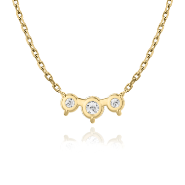 Just Brilliant Arc Diamond Necklace in 18K Yellow Gold, back view
