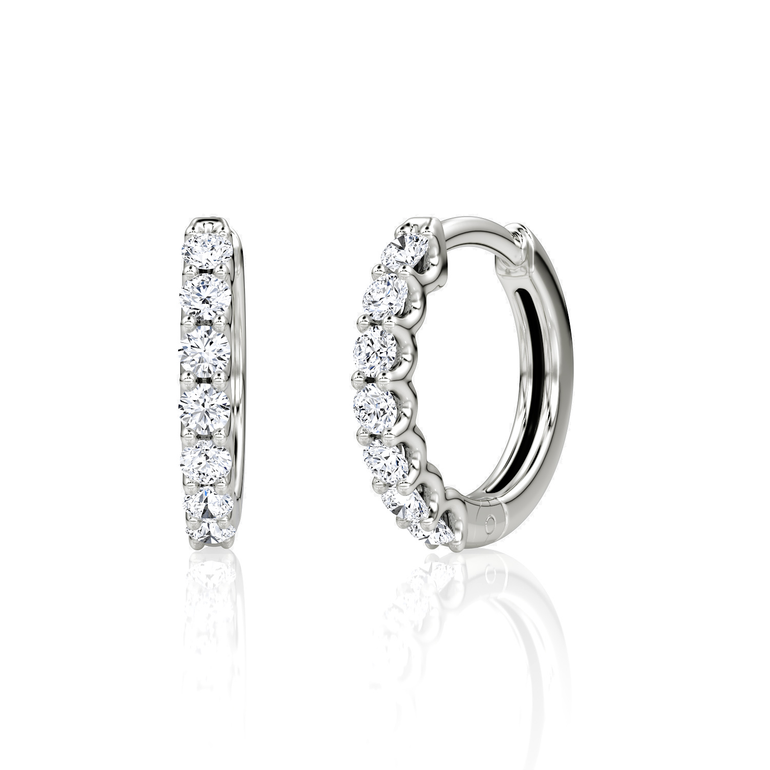 Just Brilliant Eternity Hoop in 18K White Gold, front view