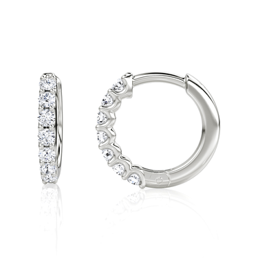 Just Brilliant Eternity Hoop in 18K White Gold, side view