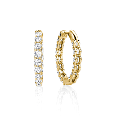 Just Brilliant Eternity Hoop in 18K Yellow Gold, back view