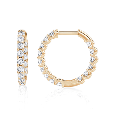 Just Brilliant Eternity Hoop in 18K Rose Gold, side view