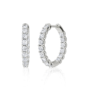 Just Brilliant Eternity Hoop in 18K White Gold, front view