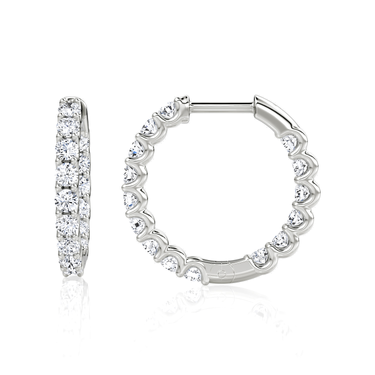 Just Brilliant Eternity Hoop in 18K White Gold, side view