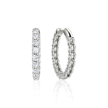 Just Brilliant Eternity Hoop in 18K White Gold, back view