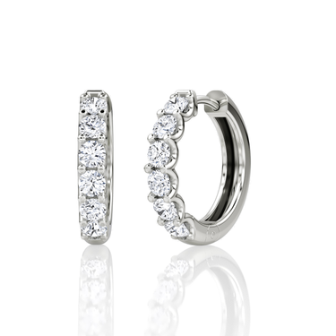 Just Brilliant Eternity Hoop in 18K White Gold, front view