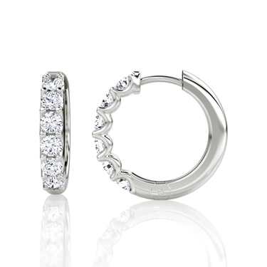 Just Brilliant Eternity Hoop in 18K White Gold, side view