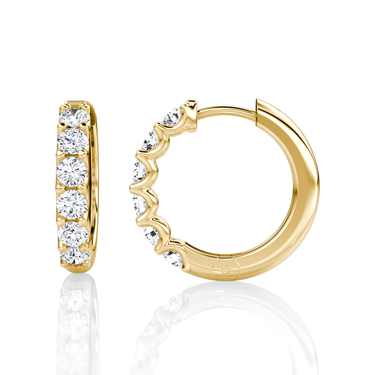 Just Brilliant Eternity Hoop in 18K Yellow Gold, side view