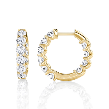 Just Brilliant Eternity Hoop in 18K Yellow Gold, side view