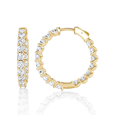 Just Brilliant Eternity Hoop in 18K Yellow Gold, side view