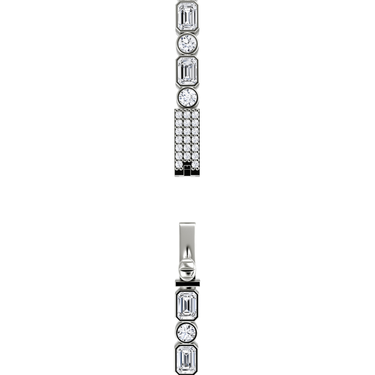 Mixed Bezel Tennis Necklace in white gold, clasp view