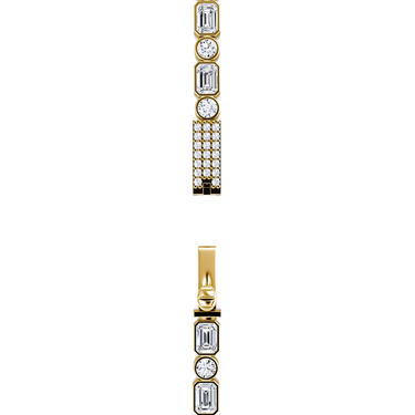 Mixed Bezel Tennis Necklace in yellow gold, clasp view