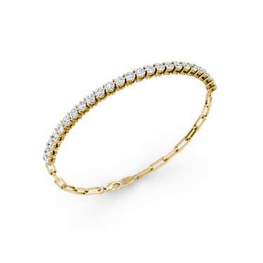 Just Brilliant Paperclip Tennis Bracelet in 18K Yellow Gold, upright view