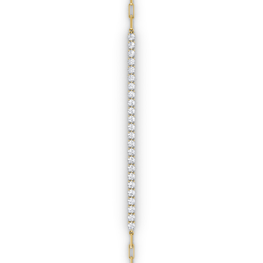 Just Brilliant Paperclip Tennis Bracelet in 18K Yellow Gold, vertical detail view