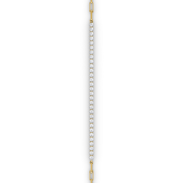 Just Brilliant Paperclip Tennis Bracelet in 18K Yellow Gold, vertical detail view