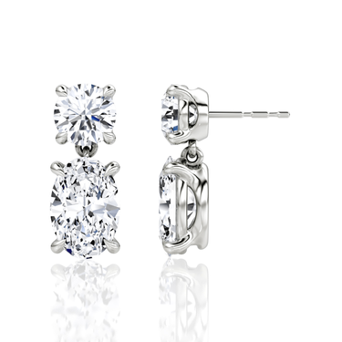 Signature Drop Earring — White Gold — side view