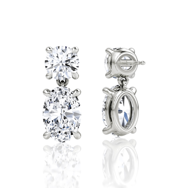 Signature Drop Earring — White Gold — back view