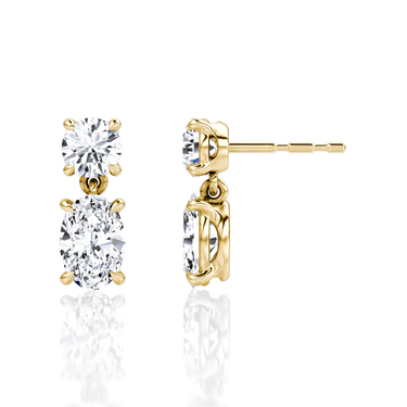 Signature Drop Earring — Yellow Gold — side view