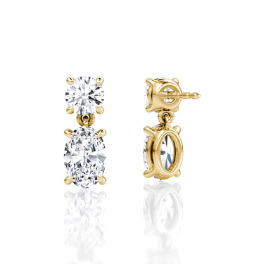 Signature Drop Earring — Yellow Gold — back view