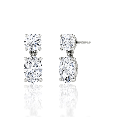Signature Drop Earring — White Gold — front view
