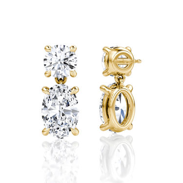 Signature Drop Earring — Yellow Gold — back view