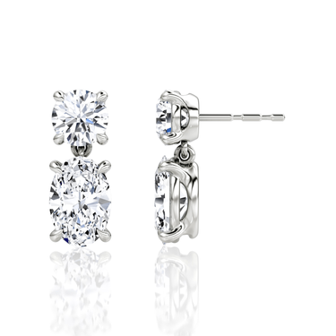 Signature Drop Earring — White Gold — side view